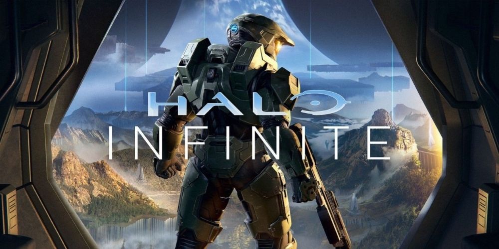 Master Chief looks out into the world of Halo Infinite