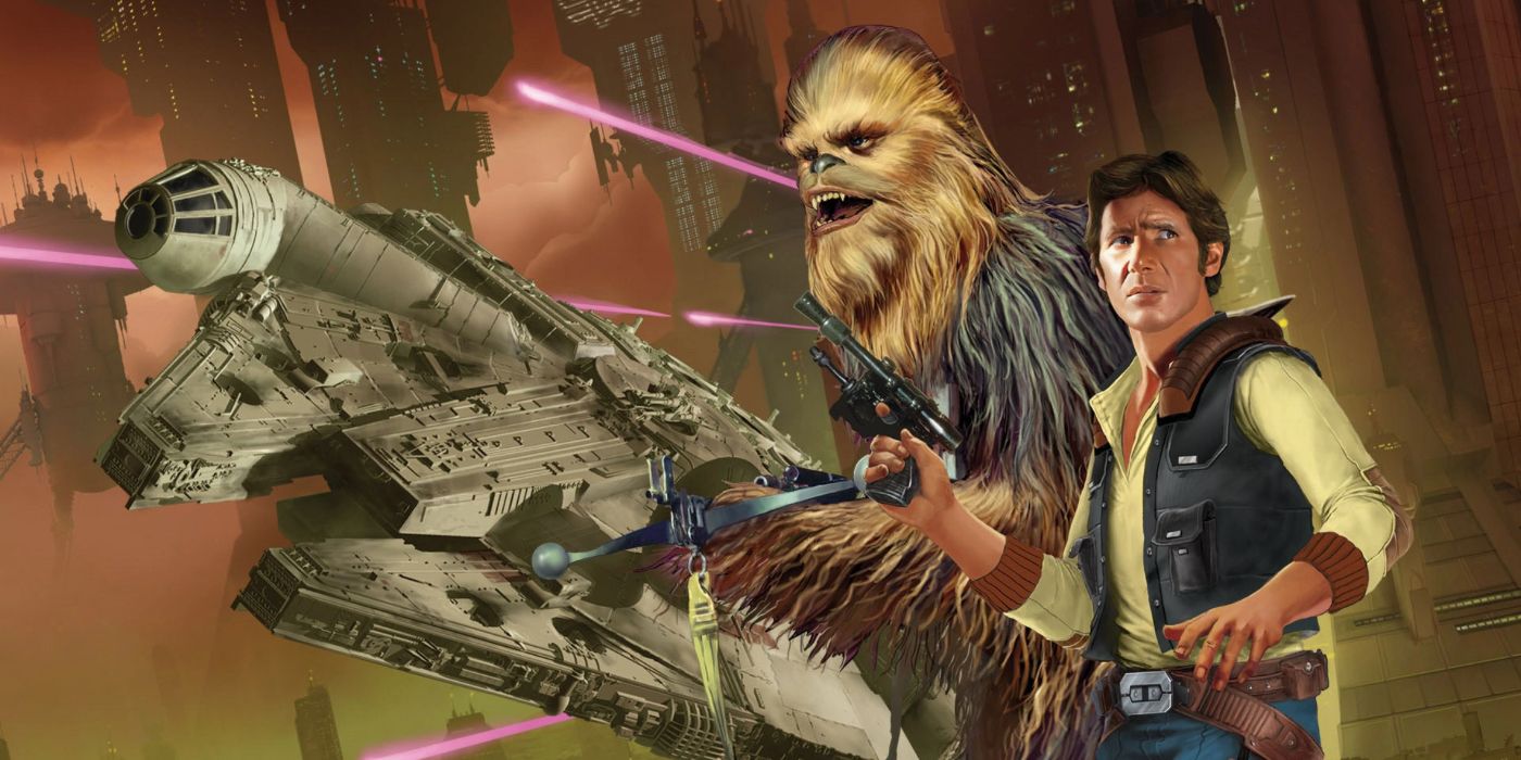 Han Solo and Chewbacca in Star Wars TTRPG art