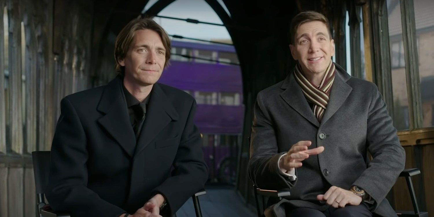 James and Oliver Phelps giving an interview in Return to Hogwarts Phelps twins James Oliver