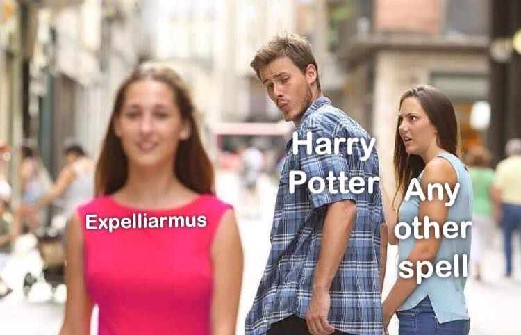 Harry Potter choosing Expelliarmus over any other spell