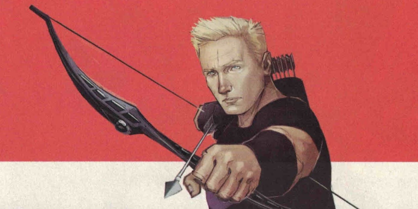 Hawkeye pointing his bow and arrow in USAvengers Marvel Comics