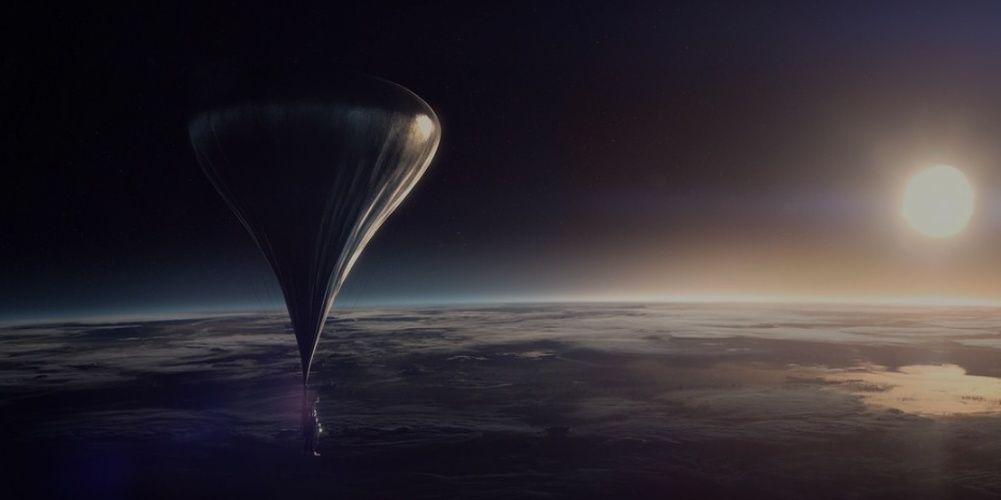 The Helium Balloon hovers above the unknown planet in Lost In Space.