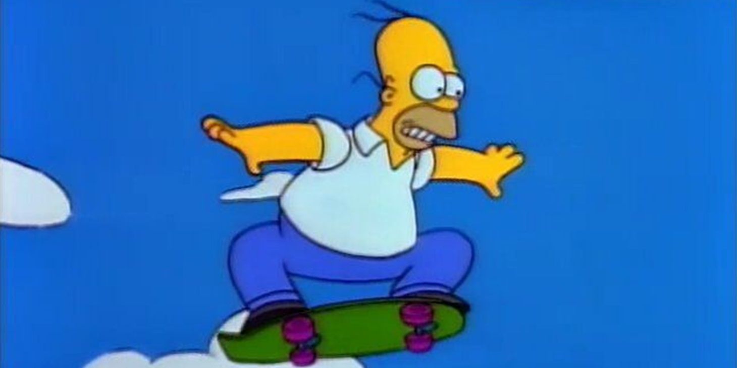 Homer jumps Springfield Gorge in The Simpsons