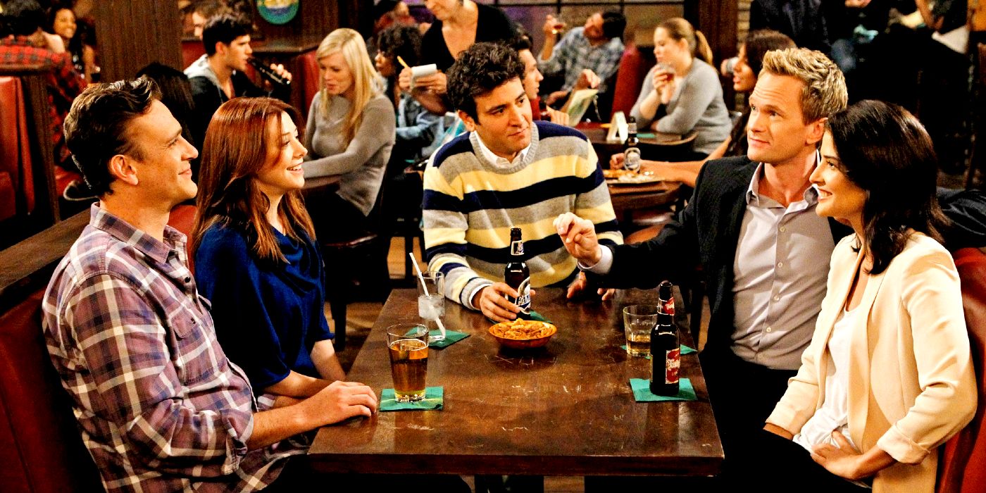 The main characters from How I Met Your Mother at a bar