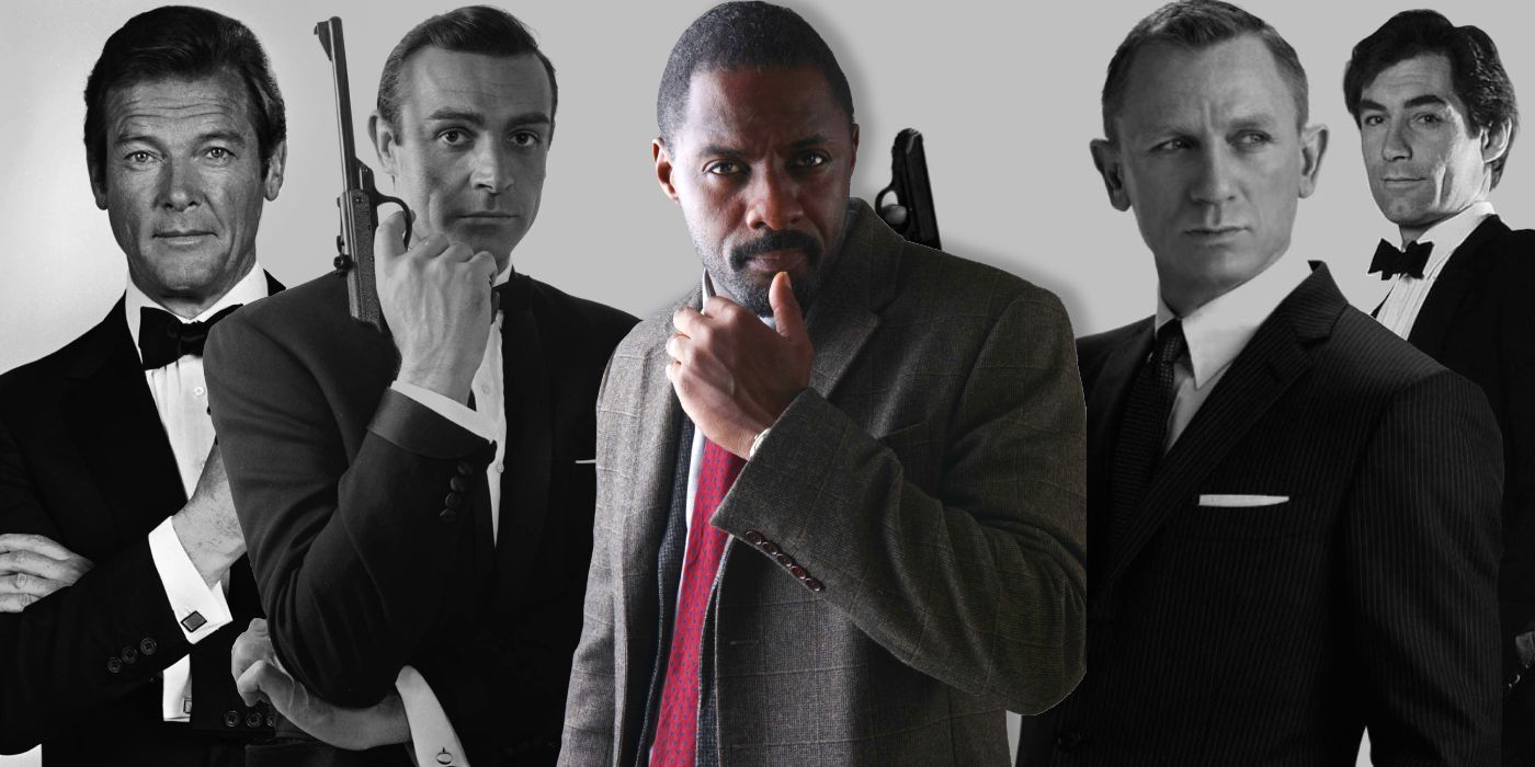 Idris Elba with James Bond actors