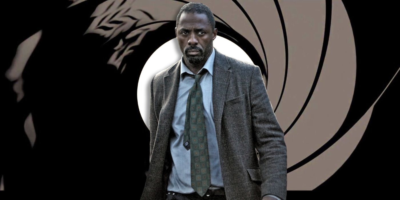 Idris Elba in James Bond gun barrel sequence