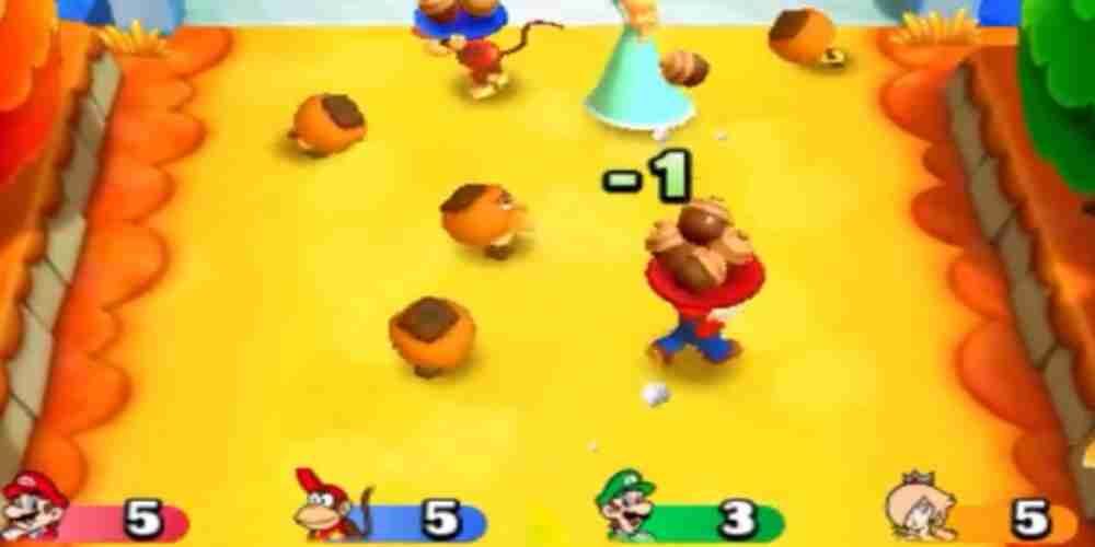 Players are collecting acorns in Mario Party Star Rush.