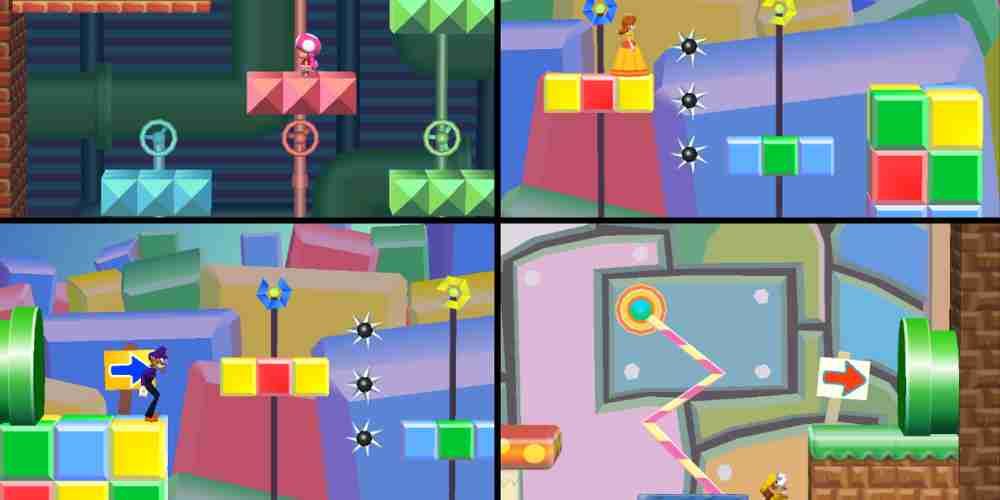 Four players are playing Lift Leapers in Mario Party 6.