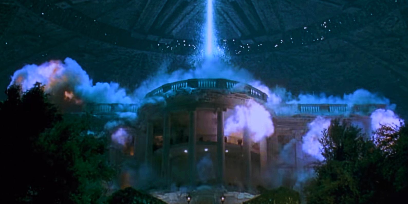 The White House gets destroyed in Independence Day