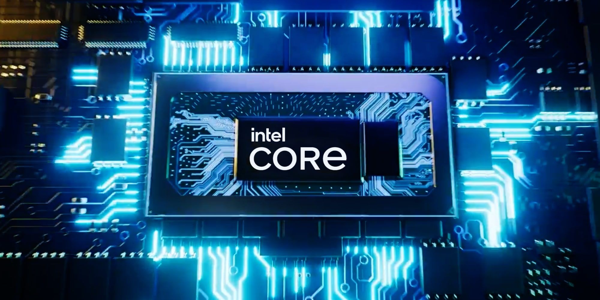 Intel Core Processor Stylized Glowing Circuits
