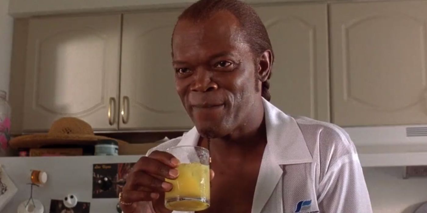 Ordell drinking a screwdriver in Jackie Brown