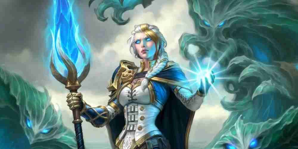 It's an illustration of Jaina Proudmoore from Warcraft.