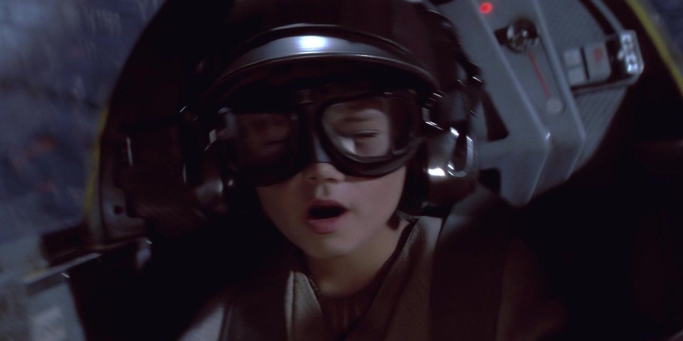 Jake Lloyd as Anakin spinning in Star Wars Phantom Menace