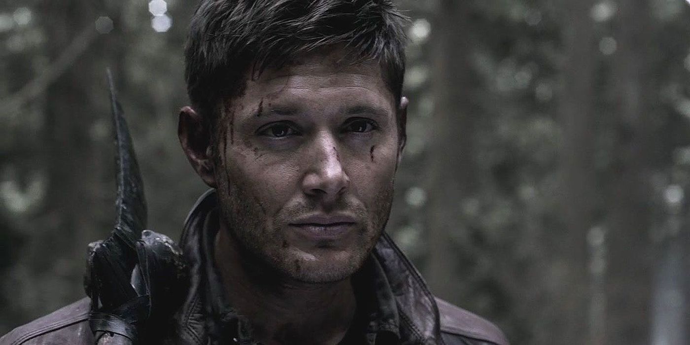 Dean in purgatory looking sad in Supernatural