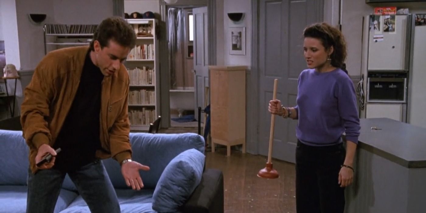 Jerry and Elaine at his apartment in Seinfeld