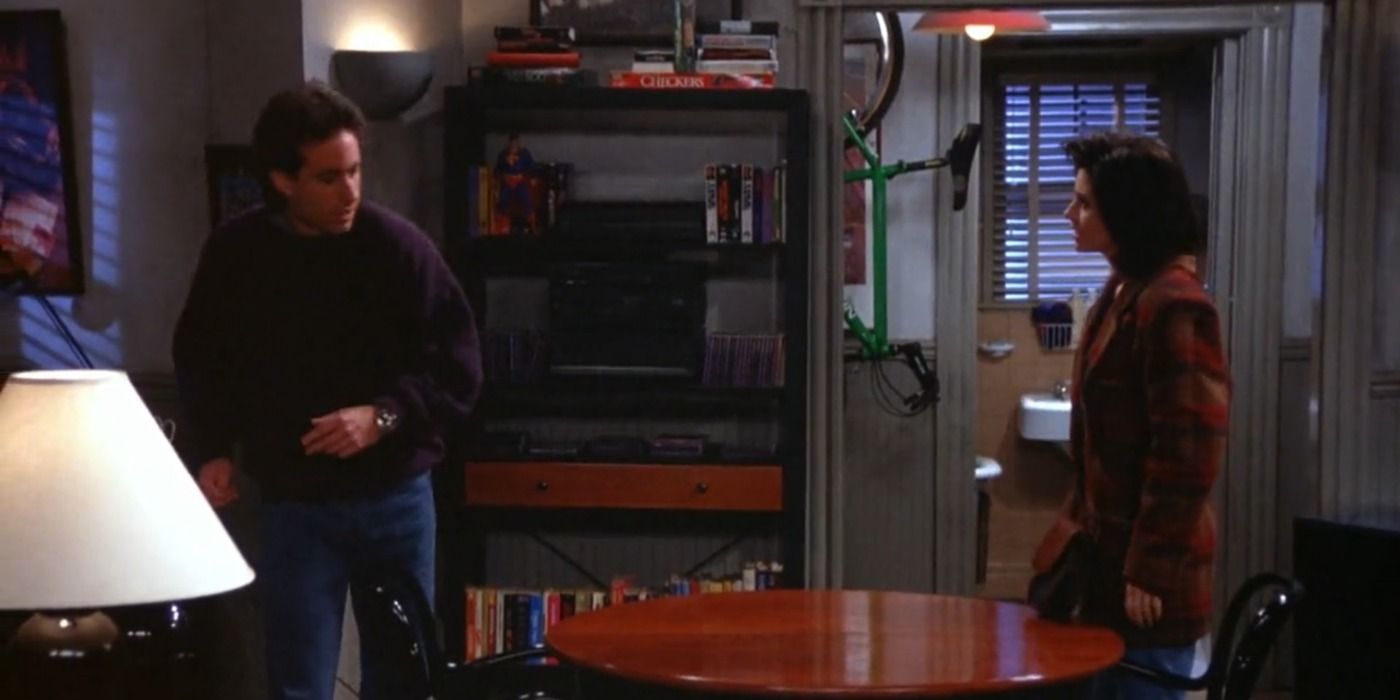 Meryl and Jerry fighting in his living room in Seinfeld