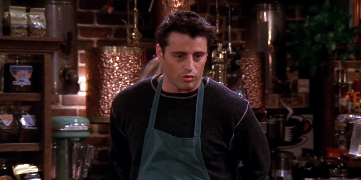 Joey working at Central Perk in Friends