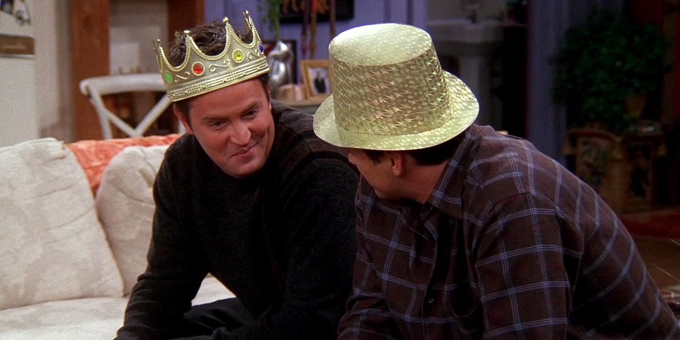 Joey and Chandler sit at Chandler's late bachelor party