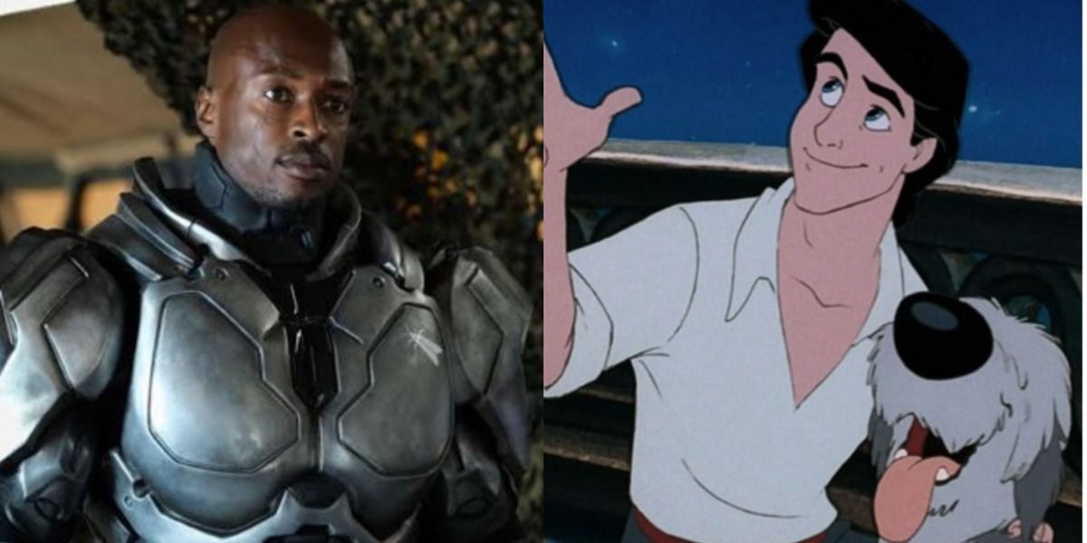 A split image depicts John Henry in Superman And Lois and Eric in The Little Mermaid