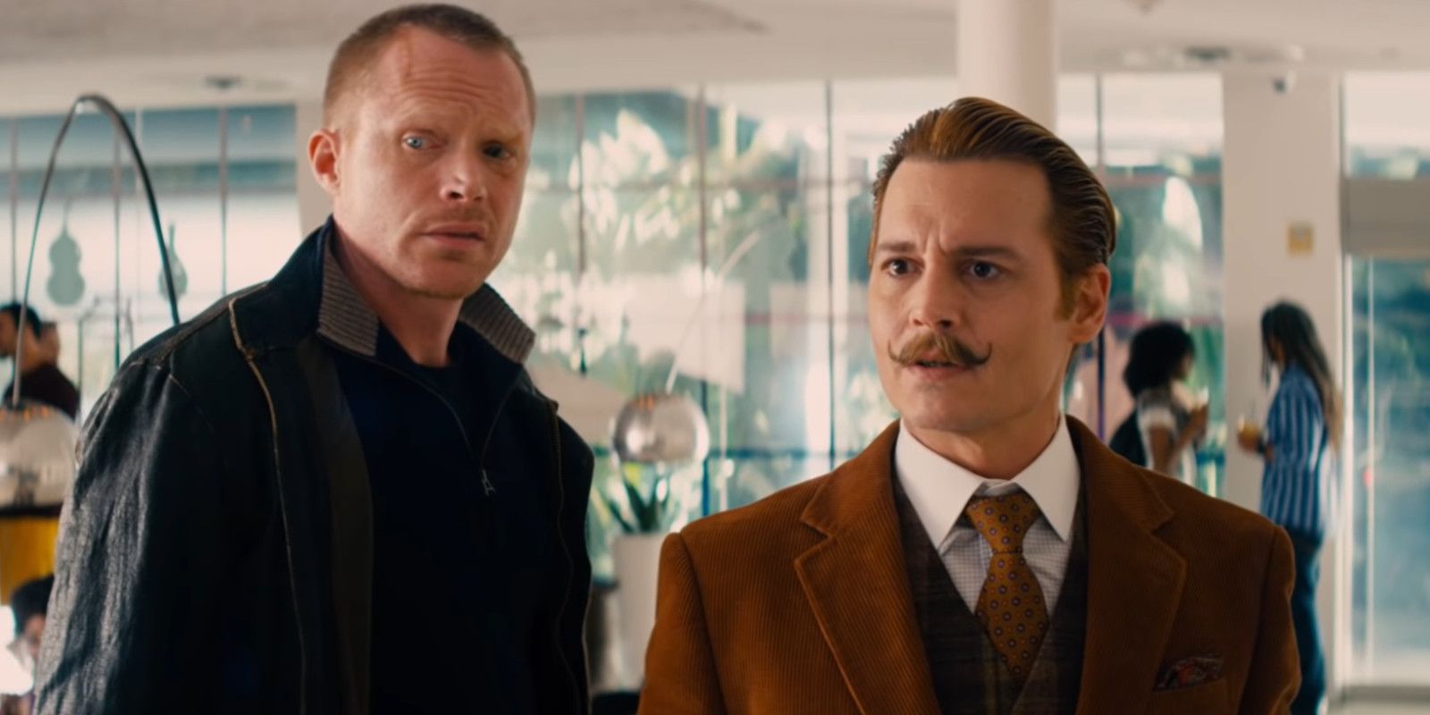 Johnny Depp and Paul Bettany in Mortdecai