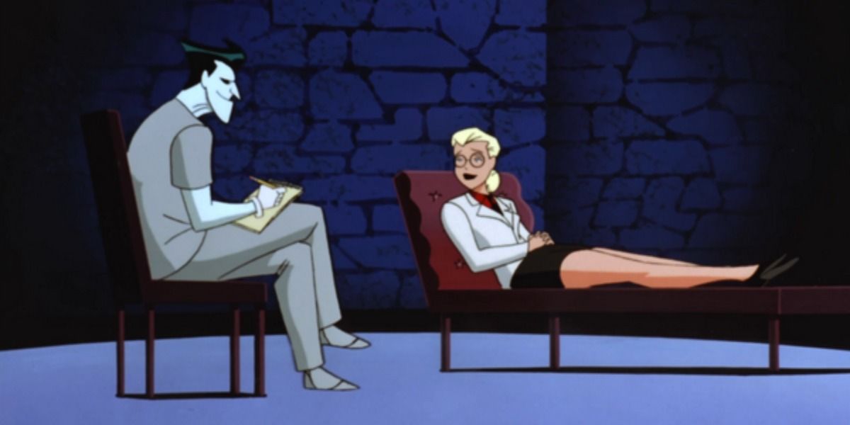 Joker turning the tables and being Harley's therapist in Arkham