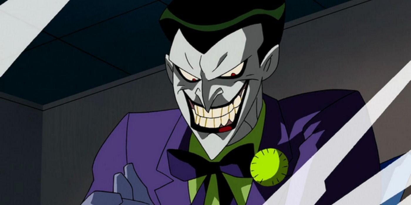 Joker looking on menacingly being a window in Return of the Joker