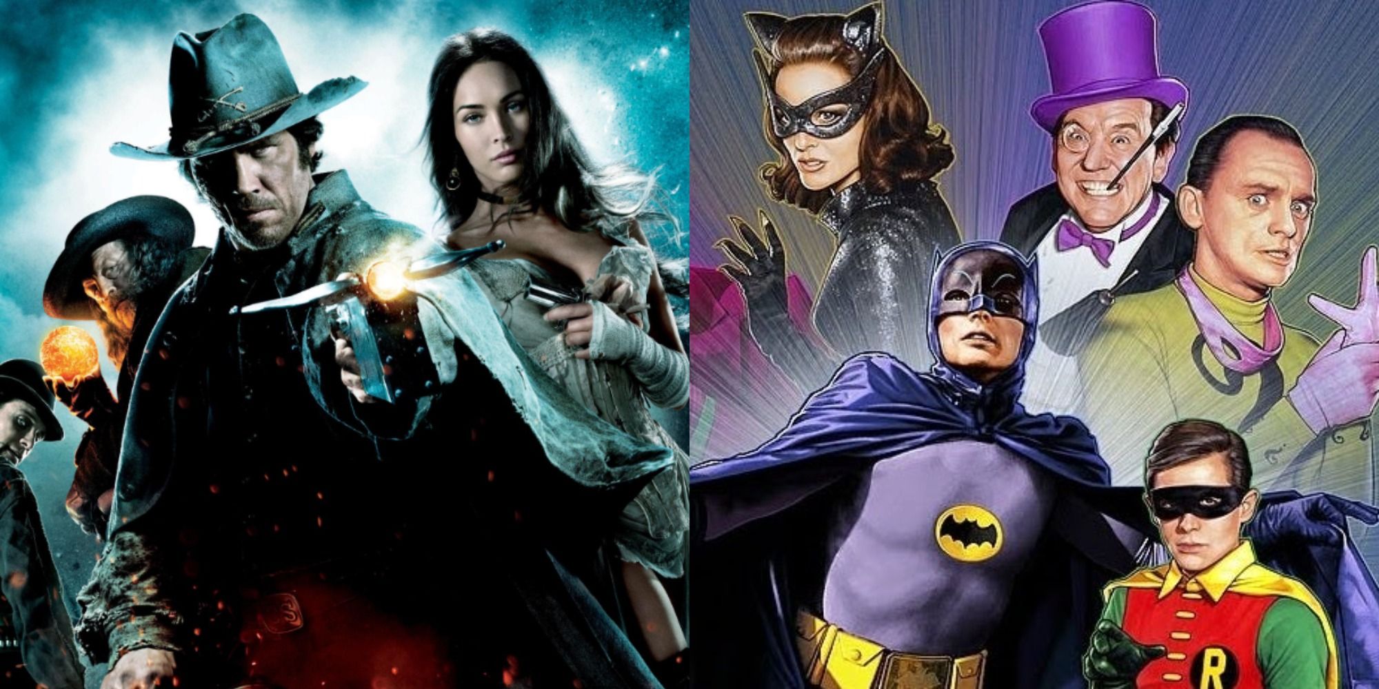 Split image showing characters from Jonah Hex and Batman: The Movie