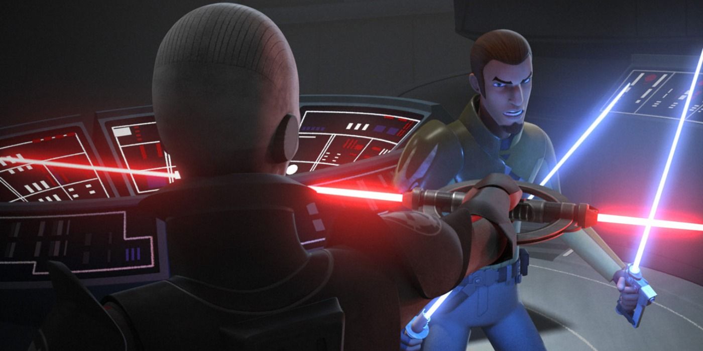 Kanan fights the Grand Inquisitor in Star Wars Rebels