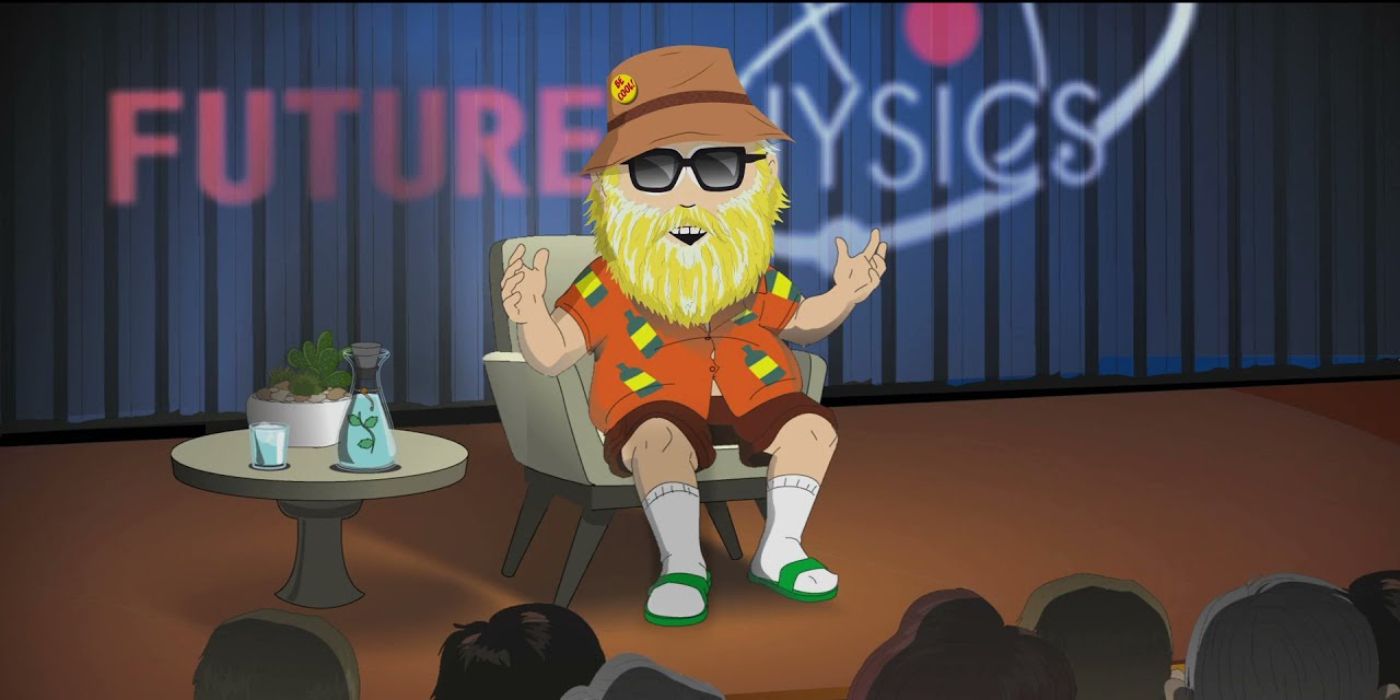 Kenny sitting on stage in South Park Post Covid.
