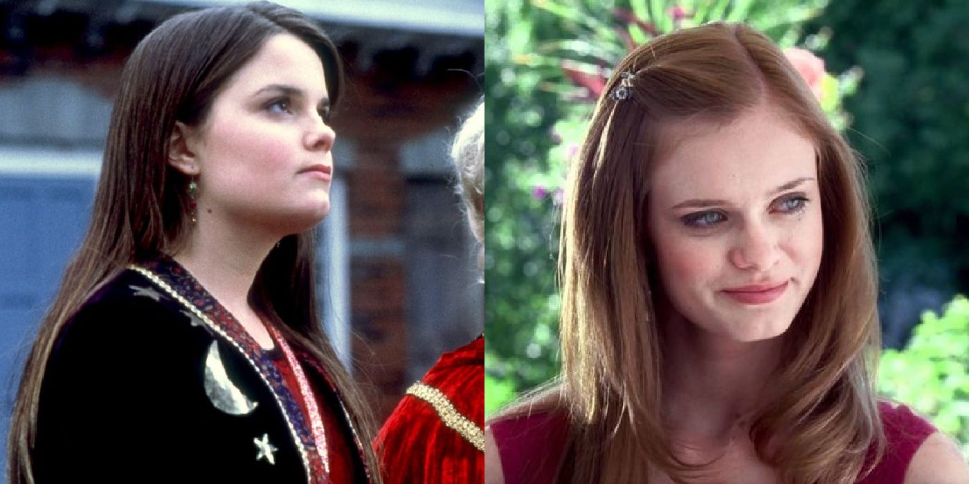 A split image features Kimberly J. Brown and Sarah Paxton as Marnie Piper in Halloweentown
