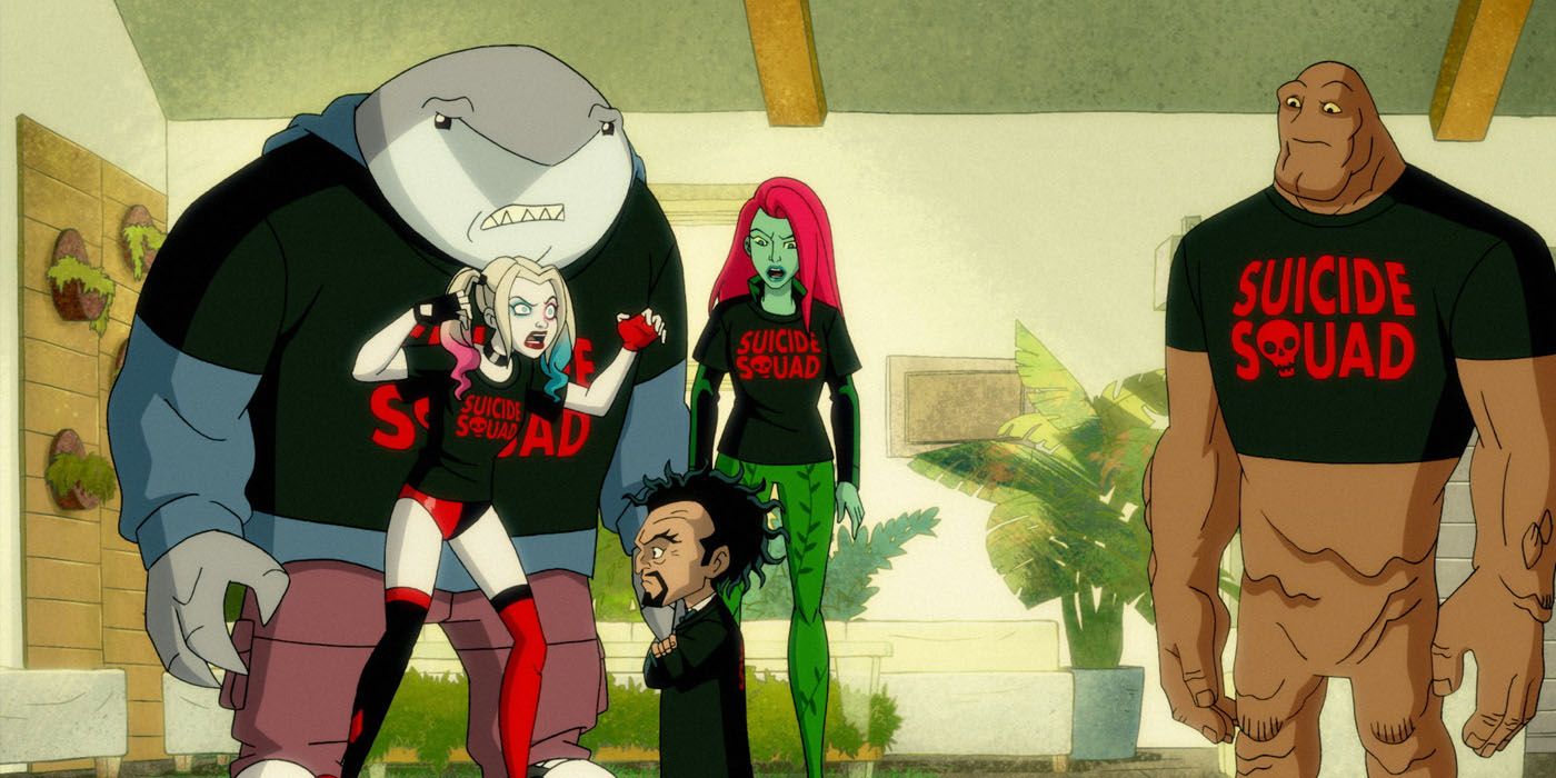 King Shark, Harley, Ivy, Dr Psycho and Clayface in the Harley Quinn series