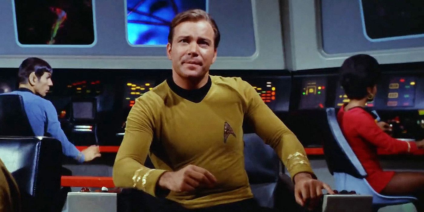 Captain Kirk on the bridge in Star Trek