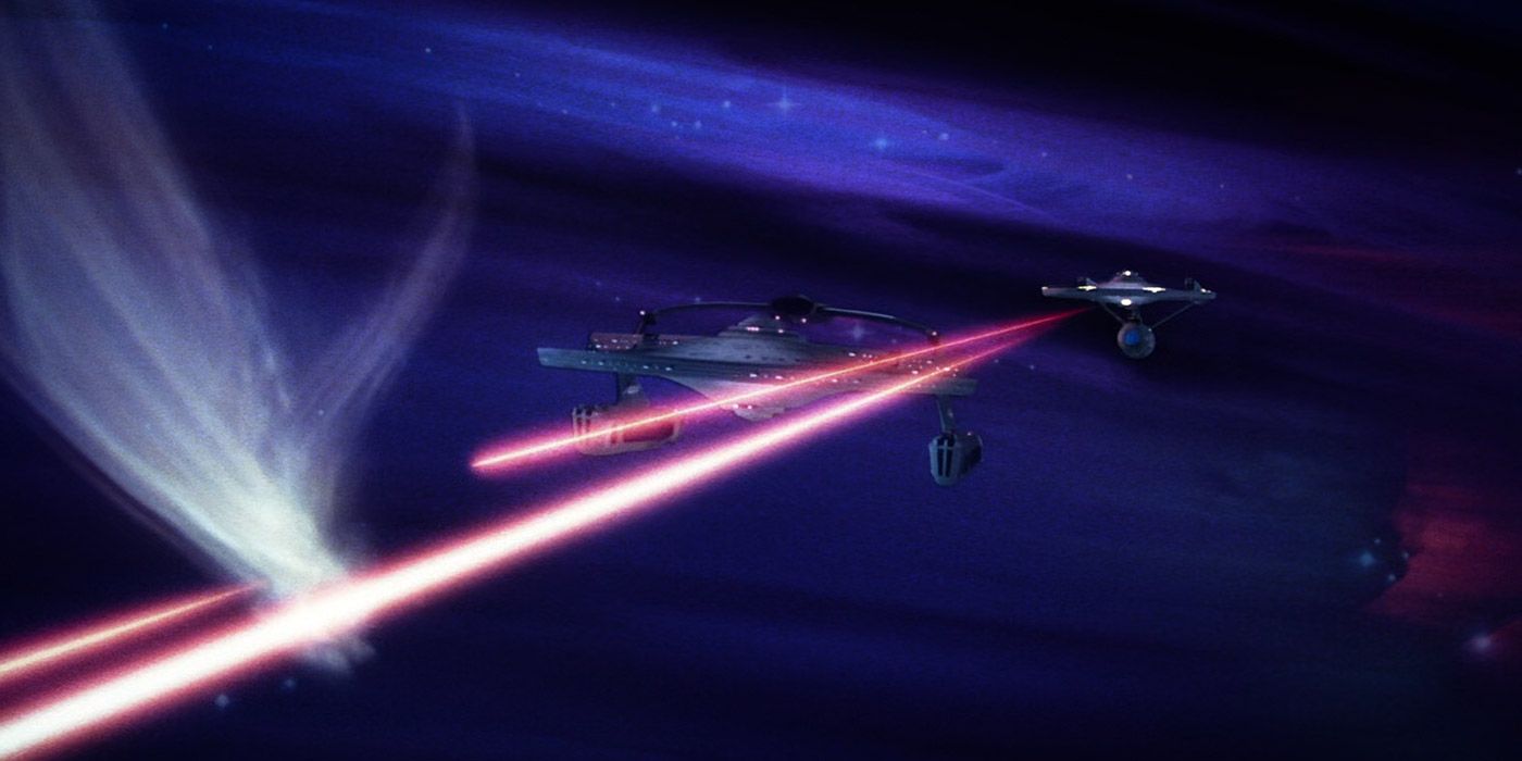 The Enterprise fires on the Reliant in Star Trek II