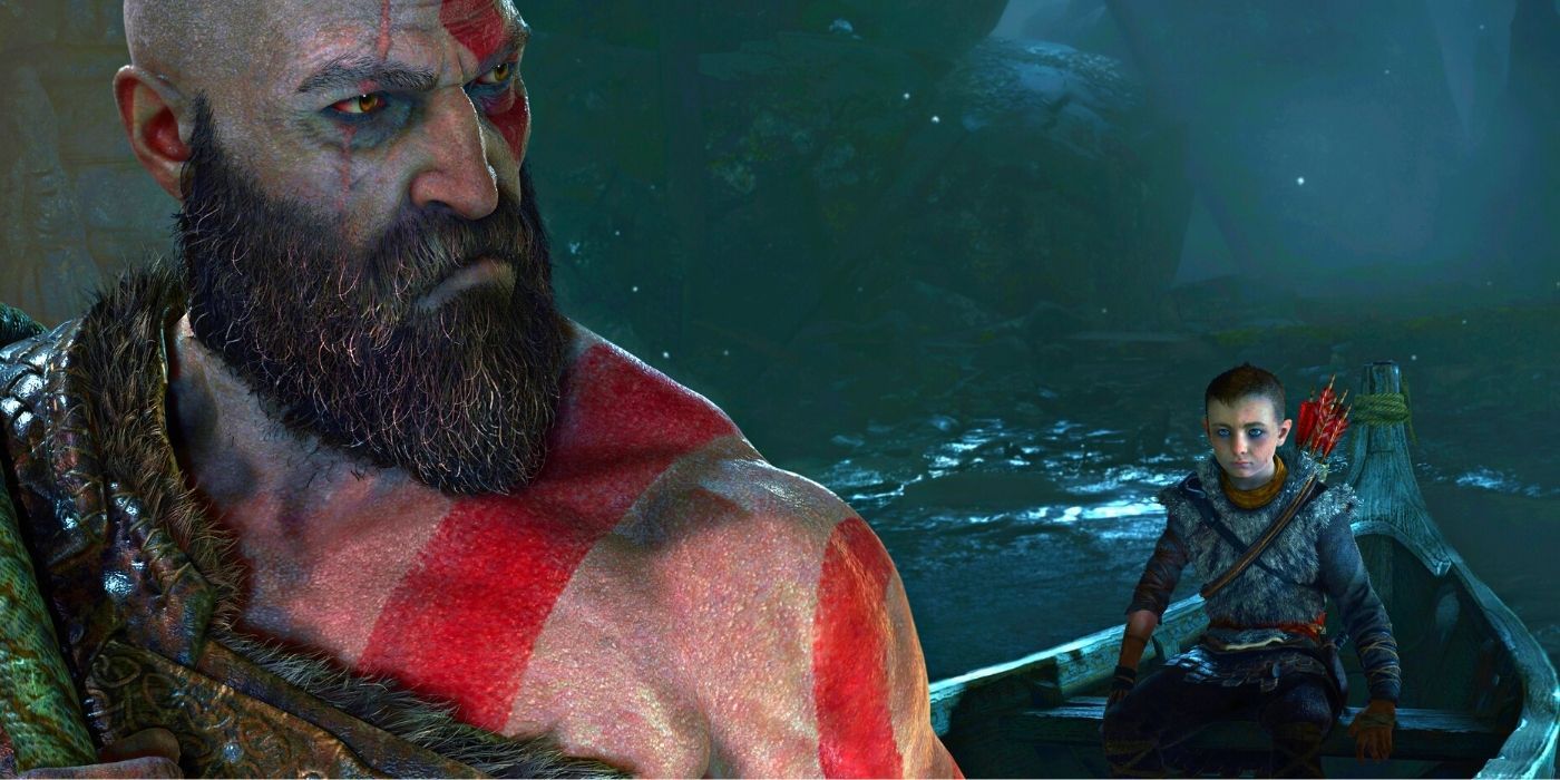Kratos and Atreus In a Longship