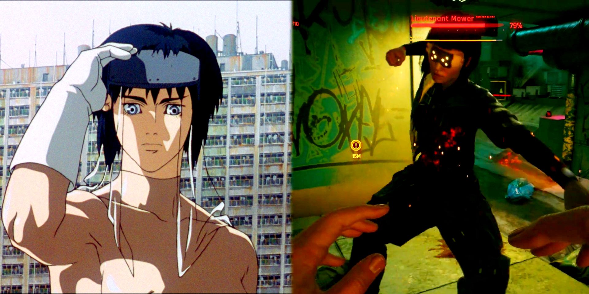 Kusanagi from GitS film and Lt Mower from Cyberpunk2077.
