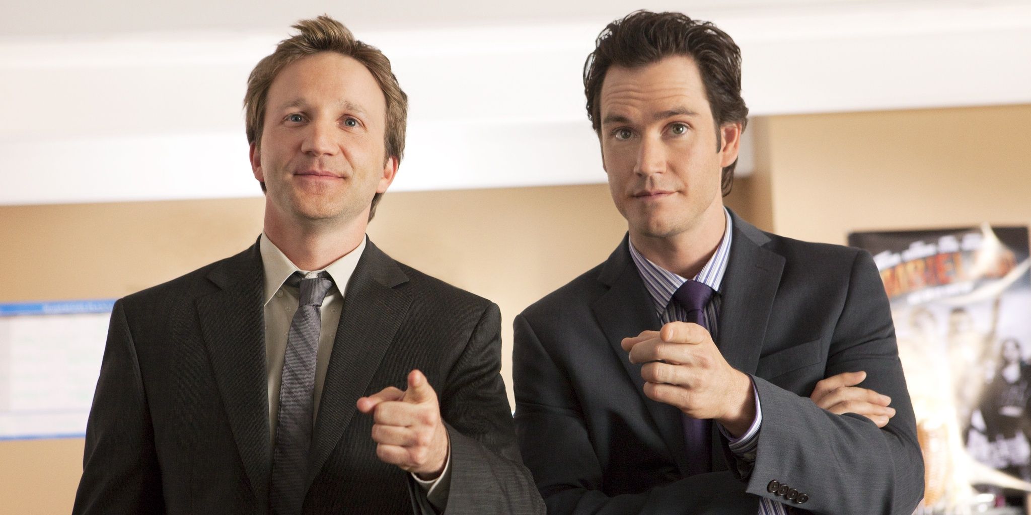 Lawyers Franklin and Bash celebrated after getting hired in Franklin & Bash