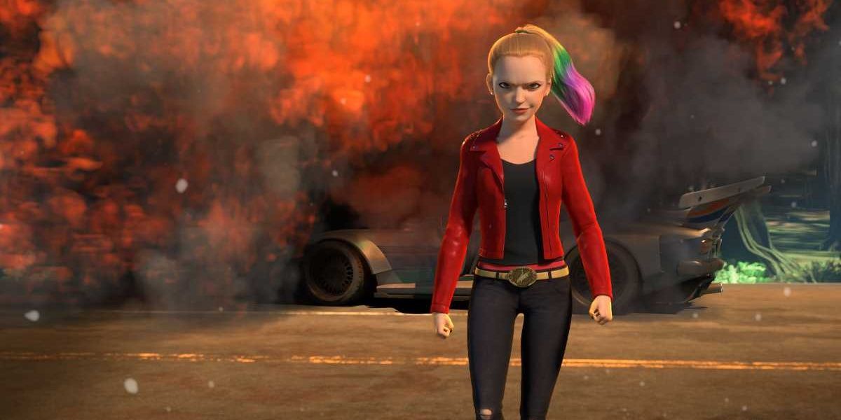 Layla walks away after blowing up a car in Fast & Furious: Spy Racers