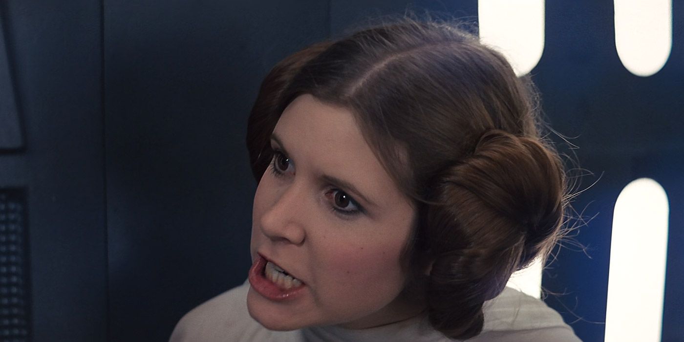 An angry Princess Leia in Star Wars