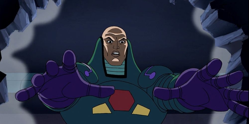 Lex Luthor in his power suit in Justice League the animated series 