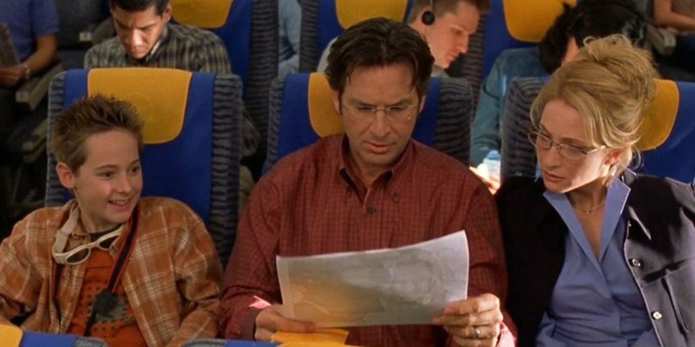 Lizzie's parents and brother on the plane in The Lizzie McGuire Movie