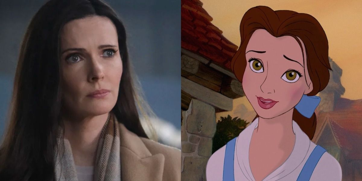 A split image features Lois in Superman And Lois and Belle in Beauty And The Beast