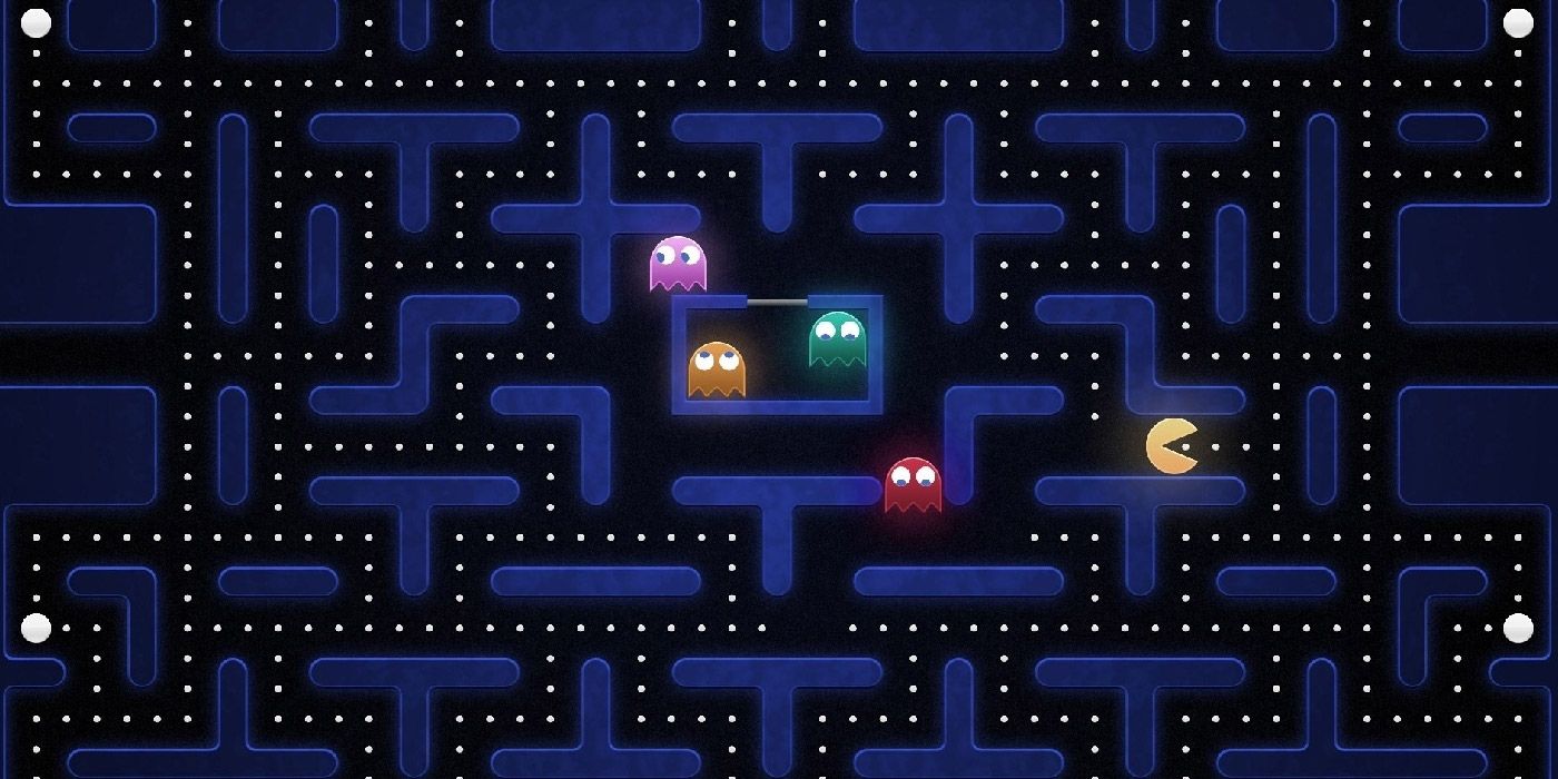 A shot of Pac-Man in the maze
