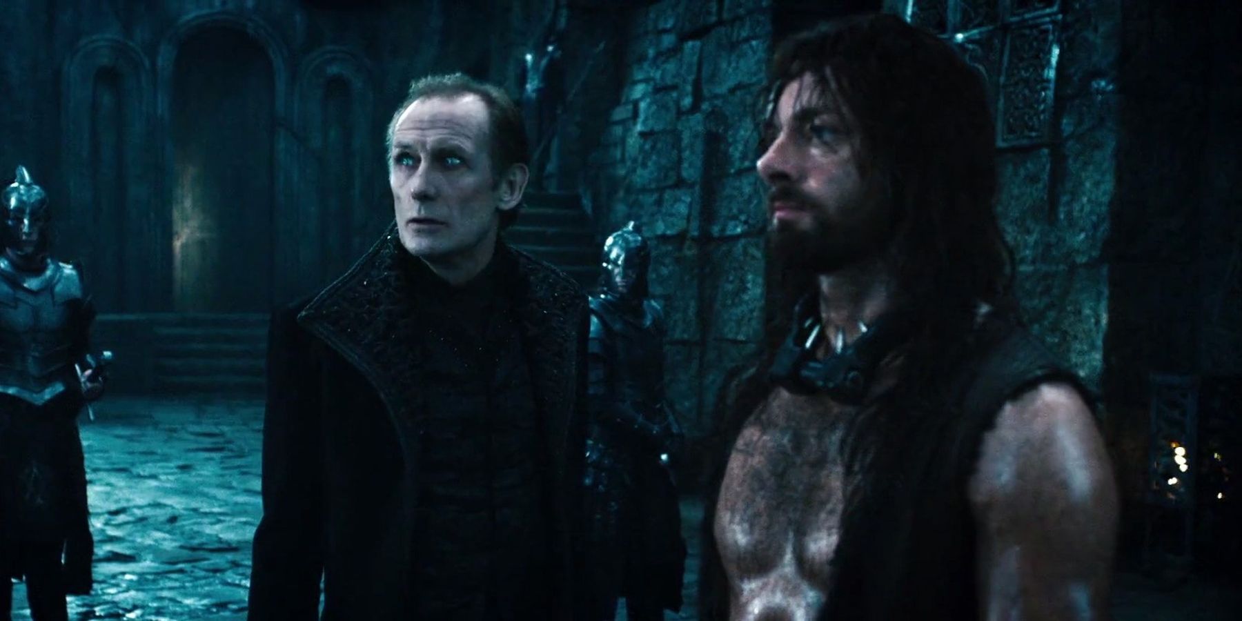 Lucien and Victor in a castle in Underworld Rise Of The Lycans