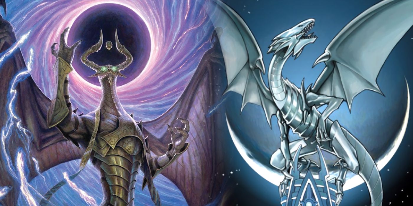 Magic The Gathering Nicol Bolas Dragon-God And Yu-Gi-Oh Blue-Eyes White Dragon