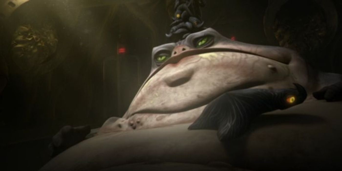 Mama the hutt speaks to Ziro in The Clone Wars