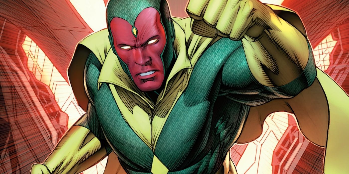Vision throwing a punch in Marvel comics