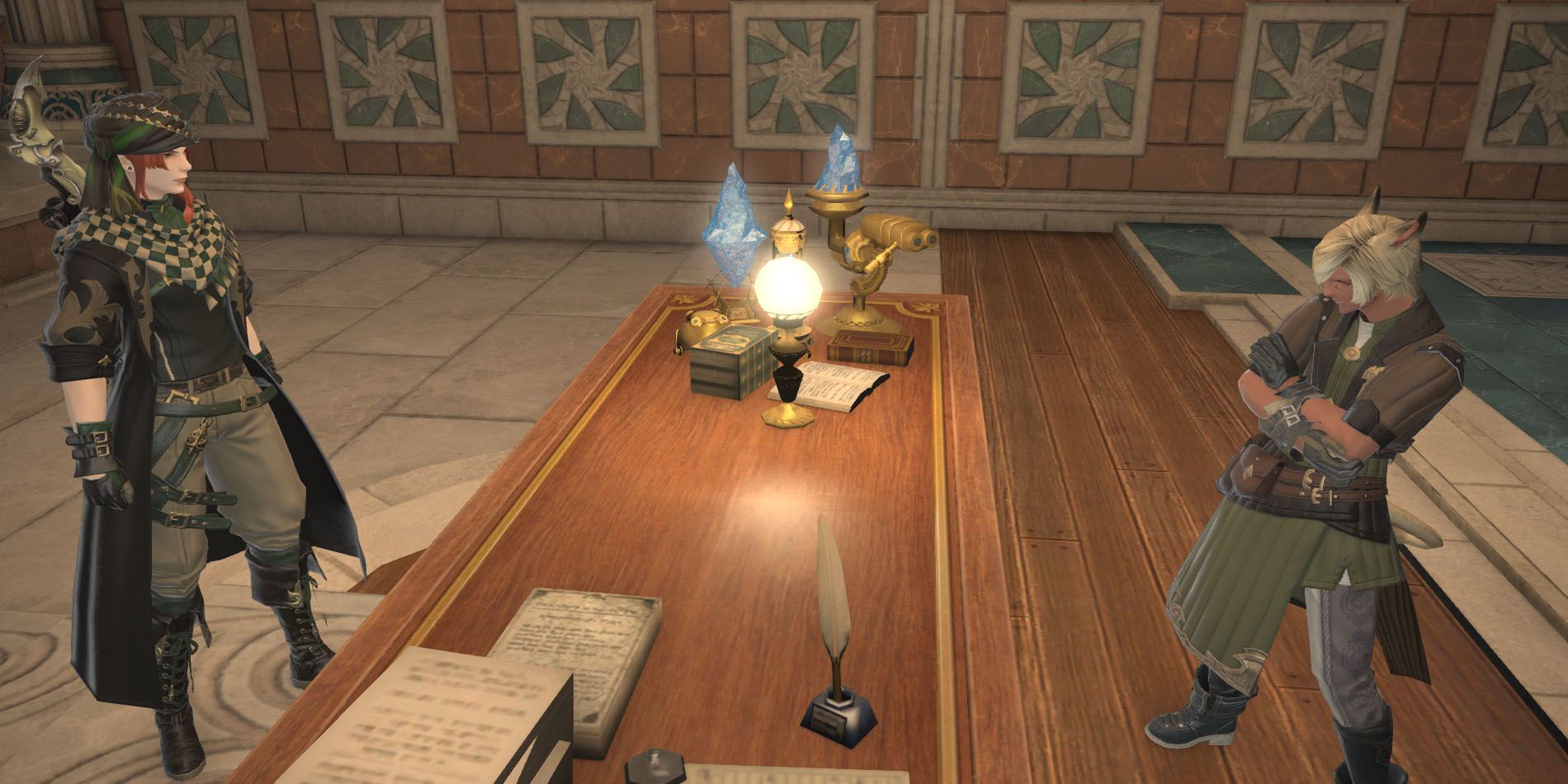 Meeting with T'laqa Tia in Final Fantasy 14