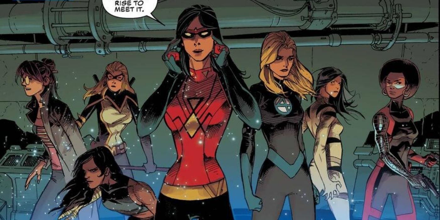 Members of Daughters of Liberty standing together in a Captain America comic