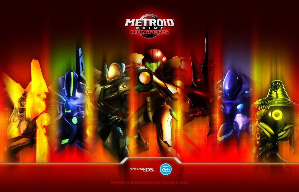 This is a lineup of the bounty hunters from Metroid Prime: Hunters.