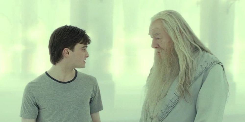 Michael Gambon and Daniel Radcliffe in Harry Potter and the Deathly Hallows Part 2